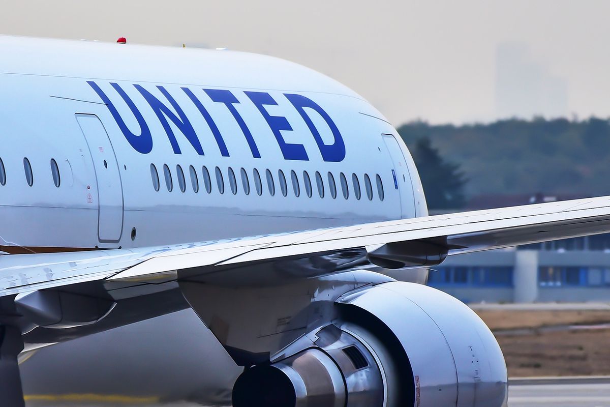 United,Airlines,Boeing,767,In,Airport,On,October,26,2018,In