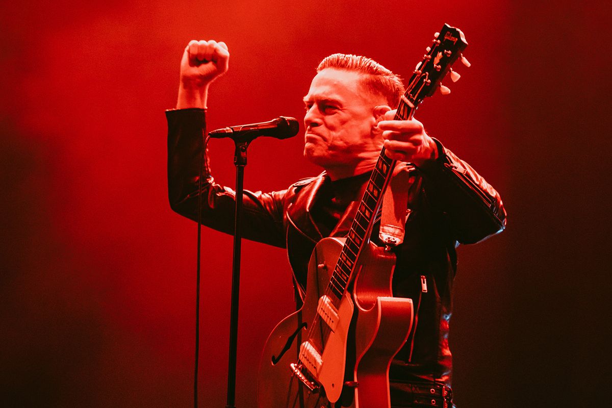 MONTERREY, MEXICO - FEBRUARY 6: Bryan Adams performs during a concert at Arena Monterrey on February 6, 2024 in Monterrey, Mexico. (Photo by Medios y Media/Getty Images)