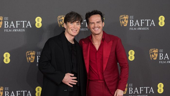 EE BAFTA Film Awards 2024 In LondonLONDON, UNITED KINGDOM - FEBRUARY 18, 2024: Cillian Murphy and Andrew Scott attend the EE BAFTA Film Awards ceremony at The Royal Festival Hall in London, United Kingdom on February 18, 2024. (Photo by WIktor Szymanowicz/NurPhoto) (Photo by WIktor Szymanowicz / NurPhoto / NurPhoto via AFP)