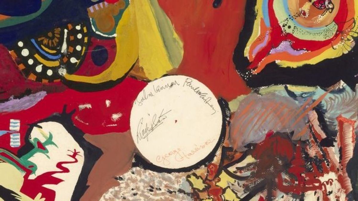 A Beatles tagjainak közös festménye rekordáron kelt el egy aukción