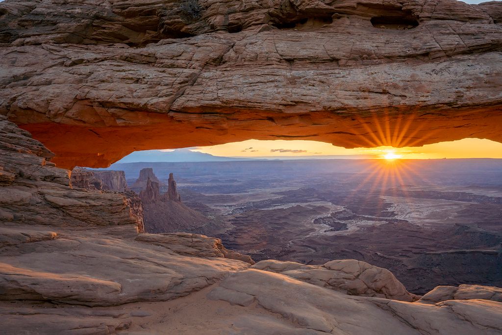 Close up view of canyon through Mesa Arch at sunrise, Canyondlands National Park, Utah, United States
Close up view of canyon through Mesa Arch at sunrise, Canyonlands National Park, Utah, United States of America, North America (Photo by Andrew Coleman / Robert Harding RF / robertharding via AFP)