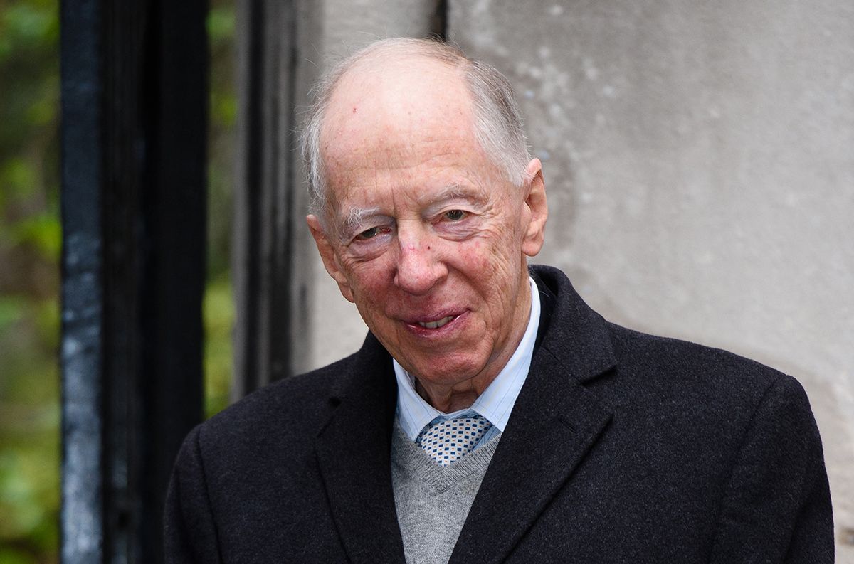 BRITAIN-AUSTRALIA-US-MEDIA-MARRIAGE-MURDOCH-HALLBritish banker Jacob Rothschild arrives at St Bride's church on Fleet Street in central London on March 5, 2016, to attend a ceremony of celebration with Australian born media magnate Rupert Murdoch and former US model Jerry Hall, a day after their official marriage. Rupert Murdoch married model Jerry Hall in London on Friday March 4, 2016, less than two months after they got engaged, prompting the media mogul to describe himself as the "luckiest" man in the world. It is the fourth marriage for 84-year-old Murdoch and technically the first for Hall, 59, although she had a long-term relationship and four children with Rolling Stones frontman Mick Jagger. (Photo by Leon NEAL / AFP)