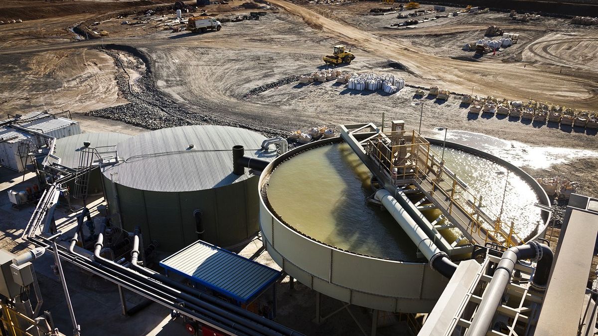 Processing Plant at Lithium Mine . Mechanical processing used to refine lithium spodumene concentrate.
