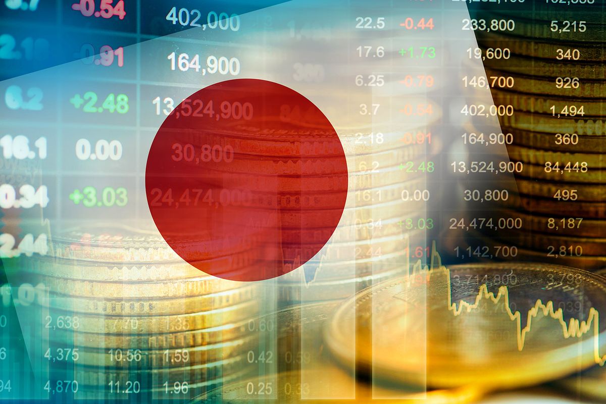 Japan,Flag,With,Stock,Market,Finance,,Economy,Trend,Graph,Digital
Japan flag with stock market finance, economy trend graph digital technology, Nikkei, japán, 