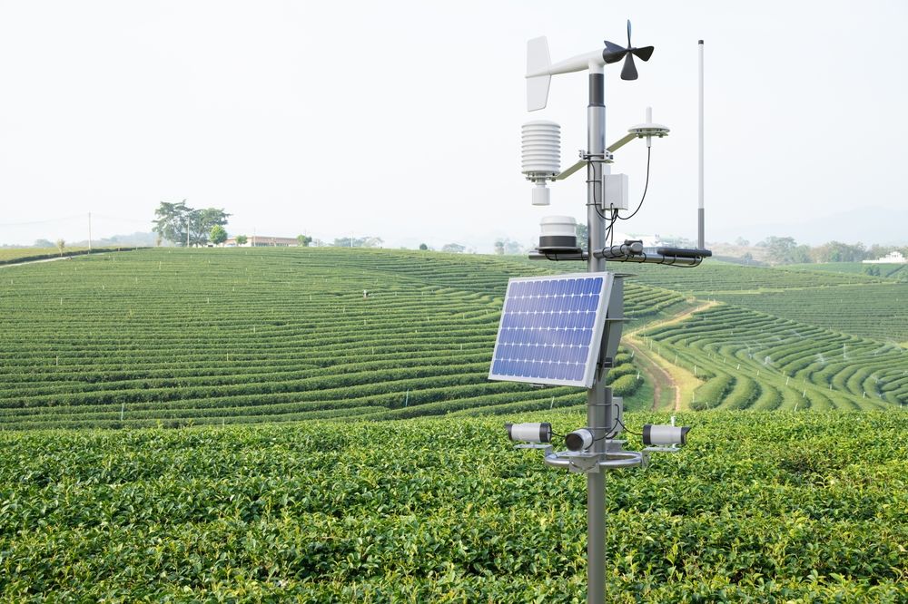 Weather,Station,In,Green,Tea,Field,,5g,Technology,With,Smart