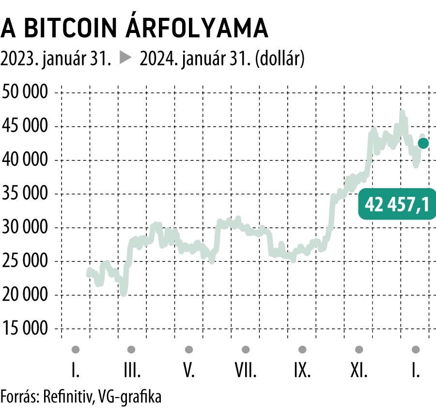 A Bitcoin árfolyama 1 év
