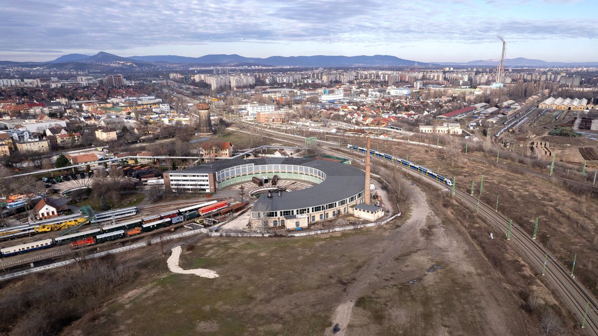 Budapest, 2024. január 9.A drónnal készült felvételen a Rákosrendező pályaudvar 2024. január 9-én.MTI/Máthé Zoltán