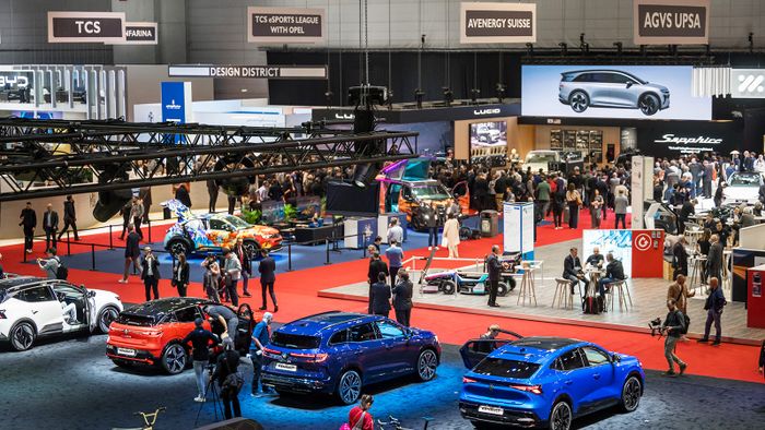 General view taken on February 26, 2024 during a press day of the Geneva International Motor Show in Geneva. (Photo by Fabrice COFFRINI / AFP)