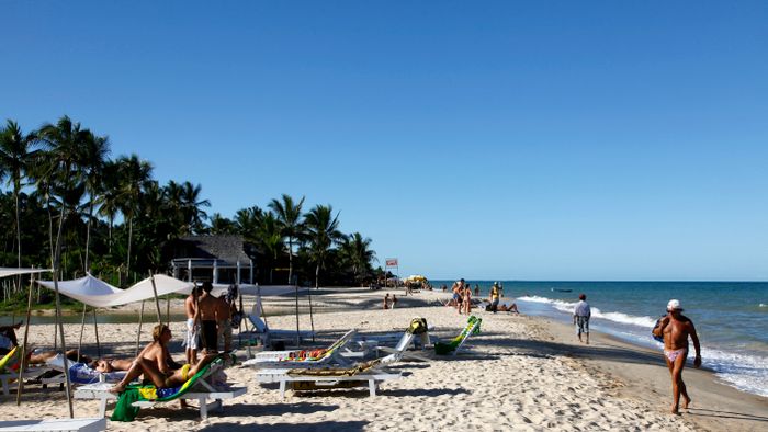 People at Mucuge Beach, Arraial d'Ajuda, Bahia, Brazil, South America
People at Mucuge Beach, Arraial d'Ajuda, Bahia, Brazil, South America (Photo by Yadid Levy / Robert Harding Heritage / robertharding via AFP)