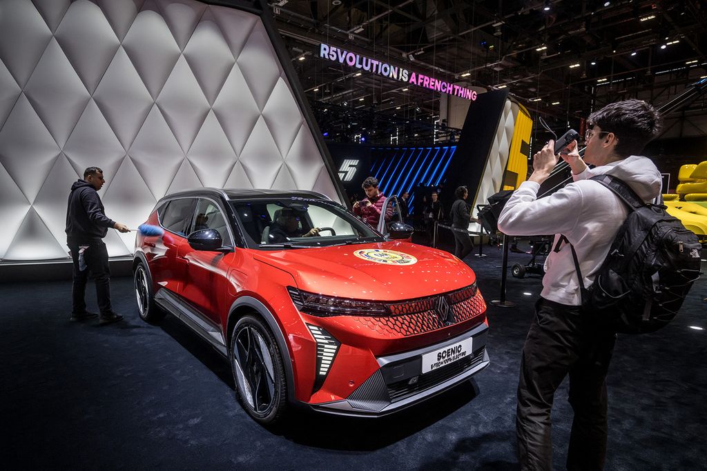 General view taken on February 26, 2024 during a press day of the Geneva International Motor Show in Geneva. (Photo by Fabrice COFFRINI / AFP)