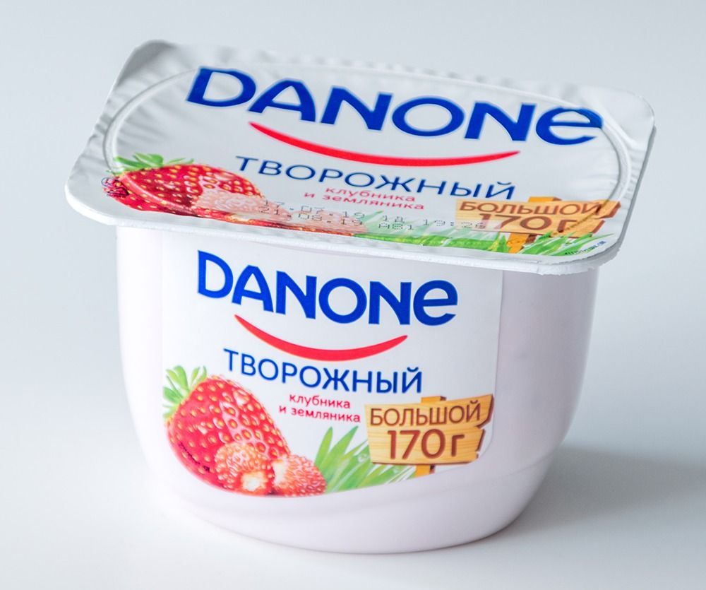 Kaliningrad,,Russia,-,August,4,,2019:,Danone,Curd,With,Strawberries
