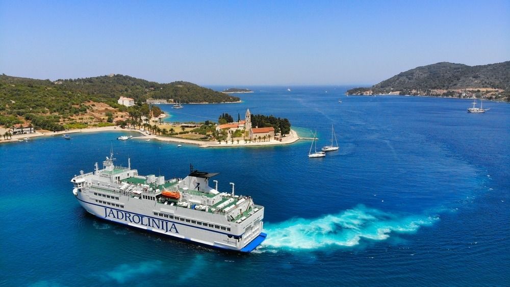 Vis,,Croatia,-,June,22,,2021:,Jadrolinija,Car,Ferry,Arrives