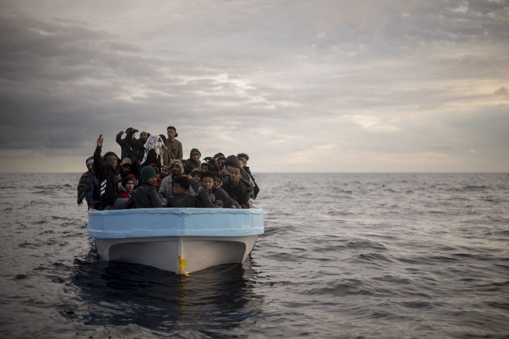 Spanish NGO Open Arms rescue 55 migrants in Mediterranean sea