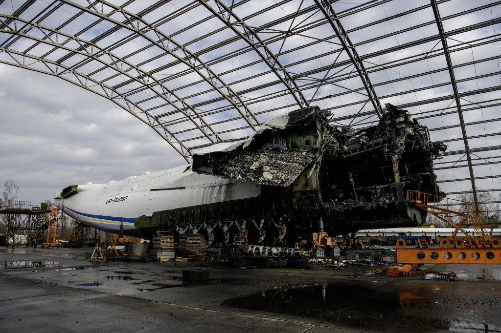 Dismantling Of The Destroyed Largest Ukrainian Transport Aircraft Antonov An-225 Mriya