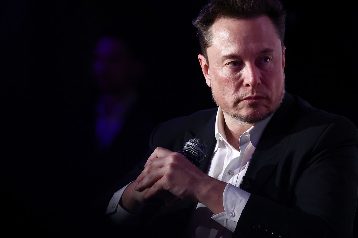 Elon Musk, owner of Tesla and the X (formerly Twitter) platform, attends a symposium on fighting antisemitism titled 'Never Again : Lip Service or Deep Conversation' in Krakow, Poland on January 22nd, 2024. Musk, who was invited to Poland by the European Jewish Association (EJA) has visited the Auschwitz-Birkenau concentration camp earlier that day, ahead of International Holocaust Remembrance Day.  (Photo by Beata Zawrzel/NurPhoto via Getty Images)