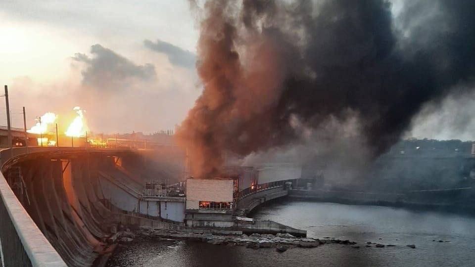 Dnipro Dam, fire