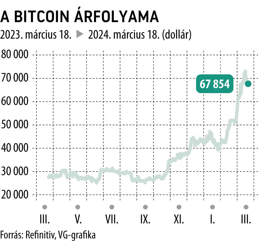 A Bitcoin árfolyama 1 év
