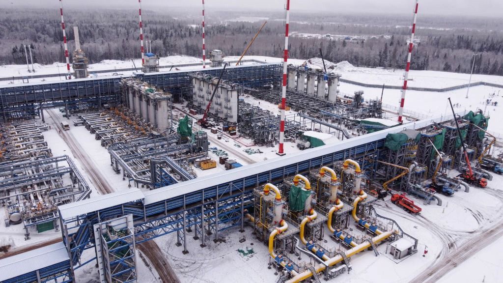 Gazprom PJSC's Nord Stream 2 Slavyanskaya Compressor Station
The Gazprom PJSC Slavyanskaya compressor station, the starting point of the Nord Stream 2 gas pipeline, in Ust-Luga, Russia, on Thursday, Jan. 28, 2021. Nord Stream 2 is a 1,230-kilometer (764-mile) gas pipeline that will double the capacity of the existing undersea route from Russian fields to Europe -- the original Nord Stream -- which opened in 2011. Photographer: Andrey Rudakov/Bloomberg via Getty Images