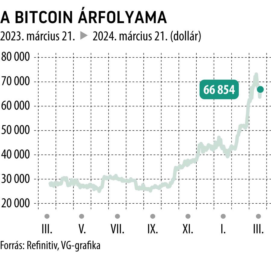 A Bitcoin árfolyama 1 év
