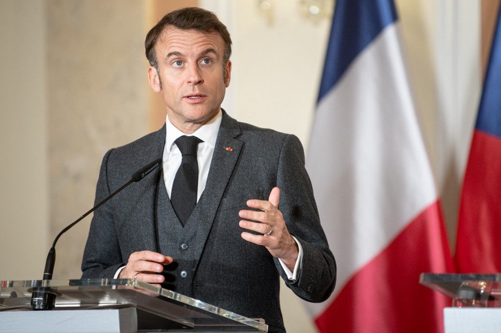 France President Emmanuel Macron visits Prague