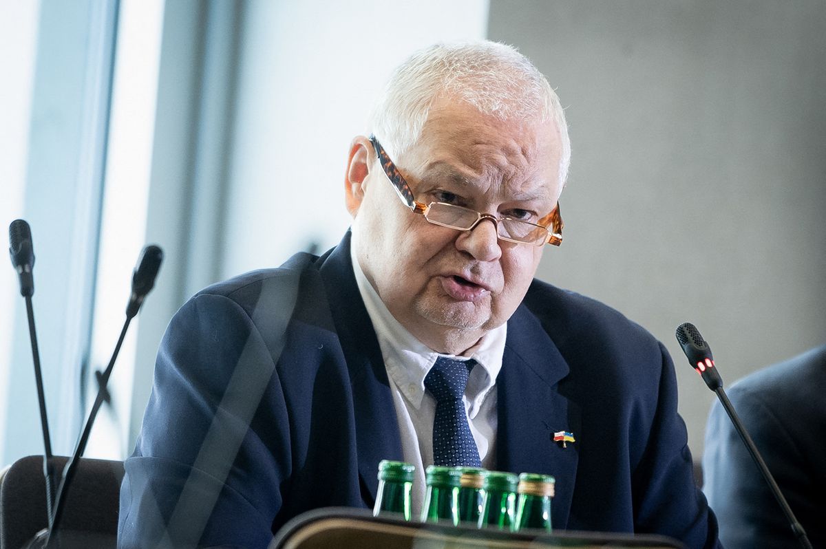 Polish Politics
President of the National Bank of Poland Adam Glapinski at Sejm (lower house of parliament) in Warsaw, Poland on April 13,  2022 (Photo by Mateusz Wlodarczyk/NurPhoto) (Photo by Mateusz Wlodarczyk / NurPhoto / NurPhoto via AFP)
