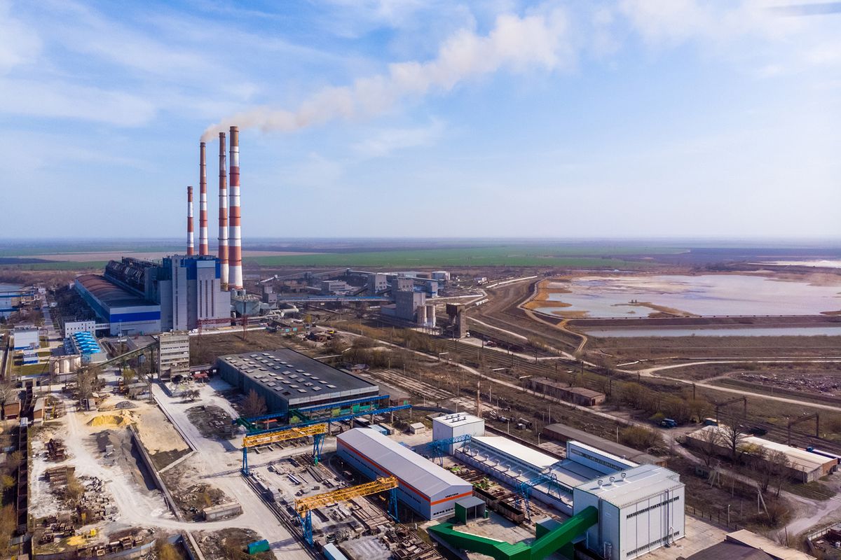 Aerial view of a power plant in Novocherkassk, Russia
erőmű, orosz-ukrán háború, dróntámadás