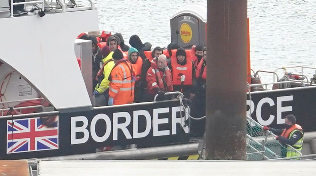 Migrant Channel crossing incidentsA group of people thought to be migrants are brought in to Dover, Kent, by a Border Force vessel following a small boat incident in the Channel. Picture date: Monday March 4, 2024. (Photo by Gareth Fuller/PA Images via Getty Images)