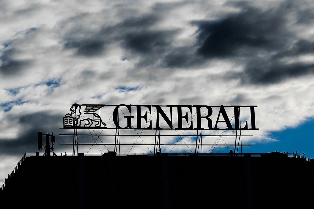 Generali logo is seen on the building in Milan, Italy on October 7, 2021. (Photo by Jakub Porzycki/NurPhoto) (Photo by Jakub Porzycki / NurPhoto / NurPhoto via AFP)