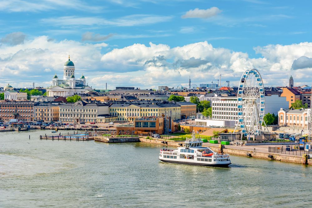 Helsinki,Cityscape,With,Helsinki,Cathedral,And,Port,,Finland