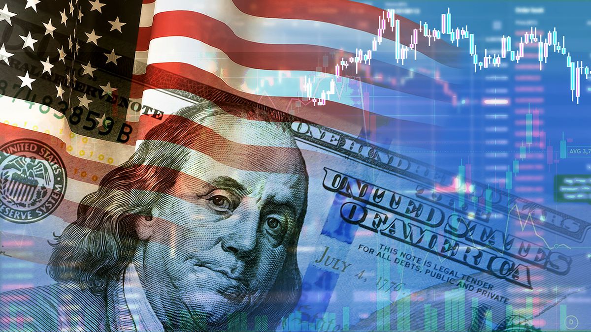 Closeup,Dollar,On,The,Background,Of,A,Chart.,U.s.,Economy.