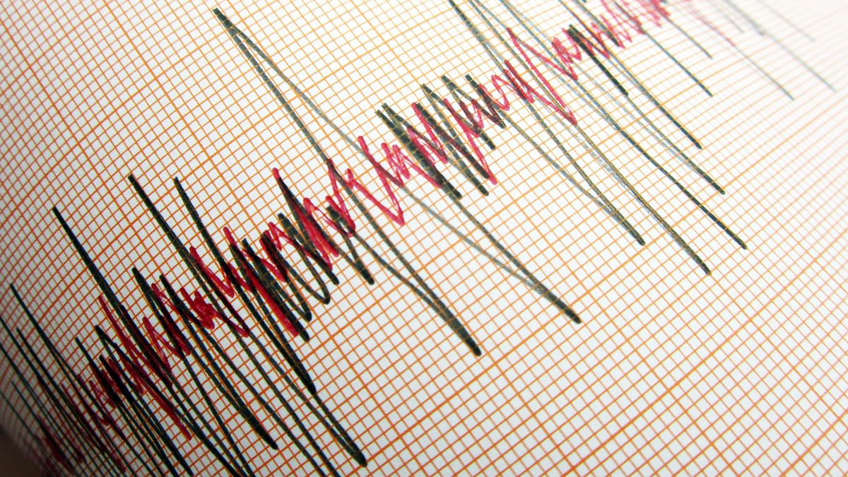 Seismograph,And,Earthquake.,A,Seismograph,That,Records,The,Seismic,Activity