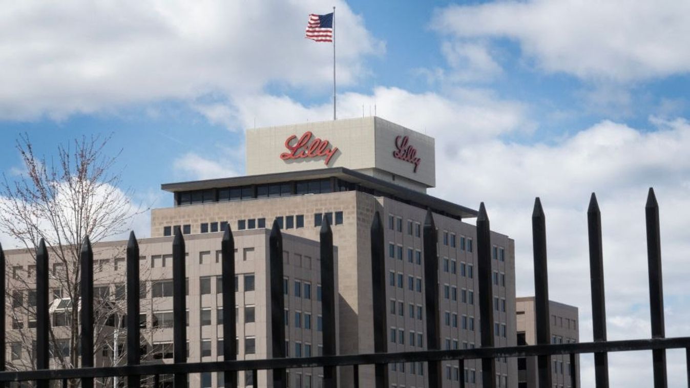 Pharmaceutical Company Eli Lilly HeadquartersINDIANAPOLIS, INDIANA - MARCH 17: A flag flies above the headquarters campus of Eli Lilly and Company on March 17, 2024 in Indianapolis, Indiana. Lilly, a pharmaceutical company, employs more than 12.000 people in Indianapolis and more than 42,000 worldwide. (Photo by Scott Olson/Getty Images)