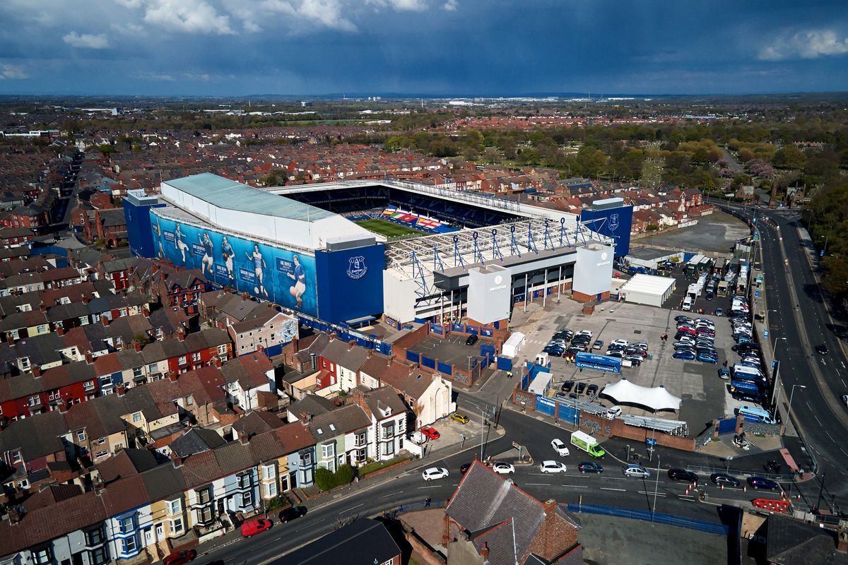 Liverpool, 
 merseyside,,Uk,-,1,May,2021.,Aerial,View,Of,Goodison