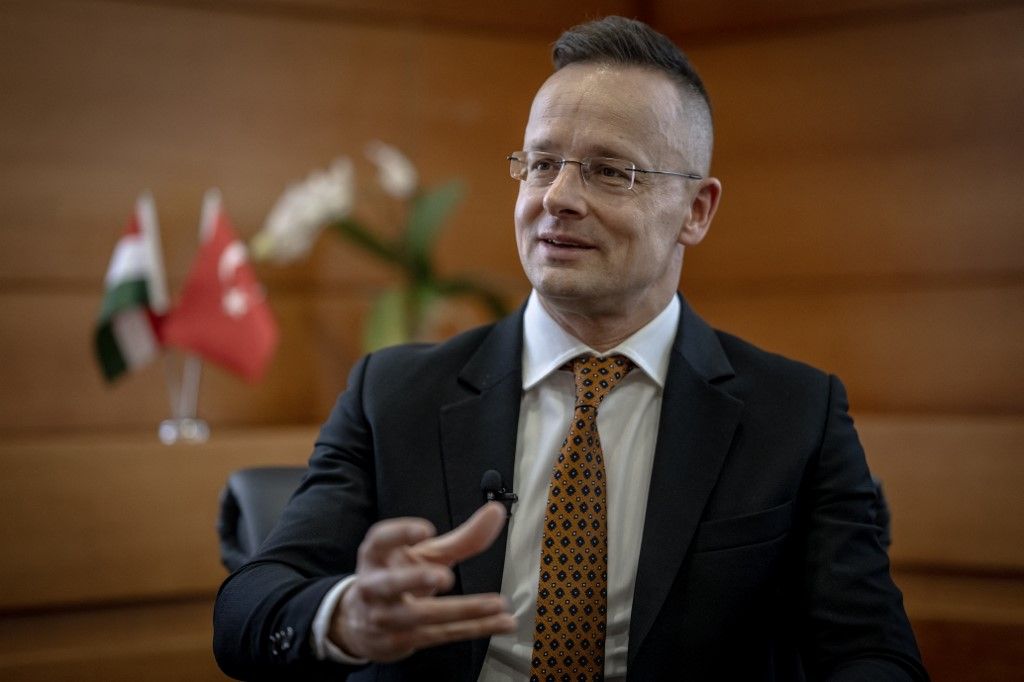 Hungarian Foreign Affairs and Trade Minister Peter Szijjarto in Ankara