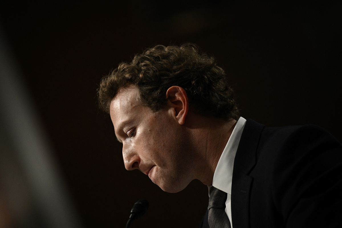 Zuckerberg, CEO of Meta, testifies during the US Senate Judiciary Committee hearing "Big Tech and the Online Child Sexual Exploitation Crisis" in Washington, DC, on January 31, 2024. (Photo by Brendan SMIALOWSKI / AFP)