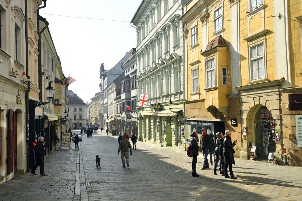 Slovakia, Bratislava, the historic center and Michalska street (Photo by MATTES René / hemis.fr / hemis.fr / Hemis via AFP)