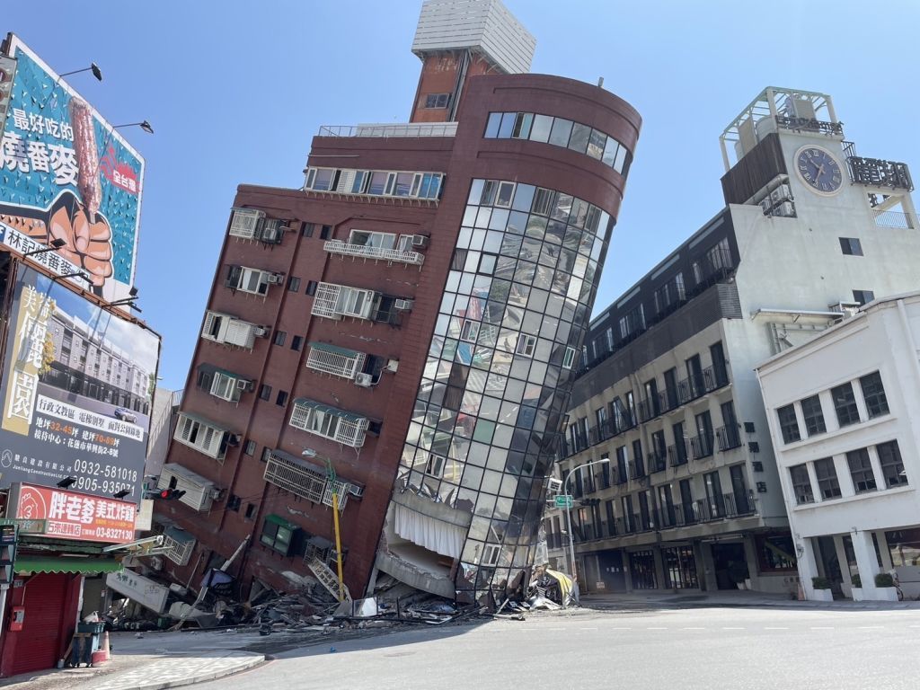Taiwan's largest earthquake in 25 years leaves 4 dead, hundreds injuredHUALIEN, TAIWAN - APRIL 3: (----EDITORIAL USE ONLY  MANDATORY CREDIT - 'HUALIEN COUNTY FIRE DEPARTMENT / HANDOUT' - NO MARKETING NO ADVERTISING CAMPAIGNS - DISTRIBUTED AS A SERVICE TO CLIENTS----) The Uranus Building at Xuanyuan Road is tilted severely as at least four people were killed and hundreds of others injured after a magnitude 7.4 earthquake struck off Taiwan's eastern coast on the Richter scale, in Hualien, Taiwan on April 3, 2024. The building tilted at an angle of more than 60 degrees, and one person is still missing. The police immediately went to the rescue after receiving the report. (Photo by Hualien County Fire Department/Anadolu via Getty Images)
