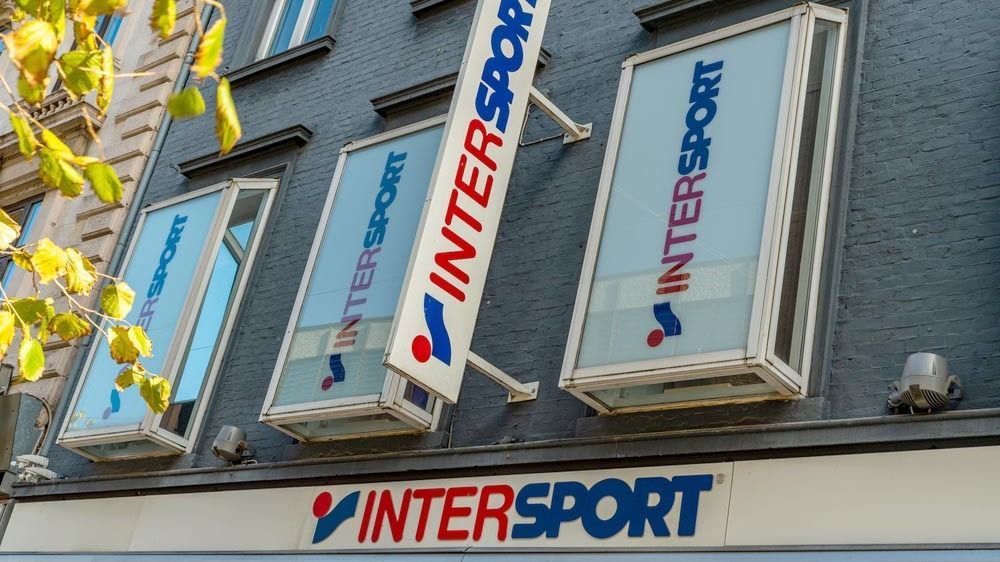 Aarhus,,Denmark,-,October,16,,2021,-,Intersport,Store,InAARHUS, DENMARK - October 16, 2021 - Intersport store in Galeria Krakowska. INTERSPORT is an international organization of shops in sportswear and sports accessories, this store is located in Aarhus