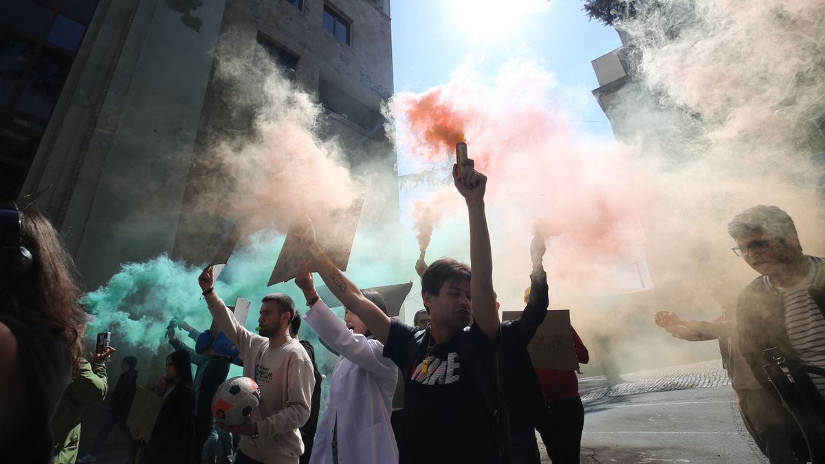 Demonstrators gather against proposed foreign agent bill in Georgia's Tbilisi