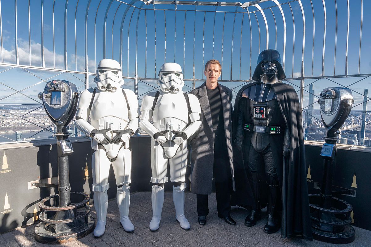 March 21, 2024, New York, New York, United States: Hayden Christensen visits Empire State Building in New York on March 21, 2024 for lighting ceremony to celebrate STAR WARS-Themed takeover with Disney, LEGO, Hasbro and Amazon. March To The 4th Empire State Building Lighting Ceremony With A Star Wars-Themed Takeover