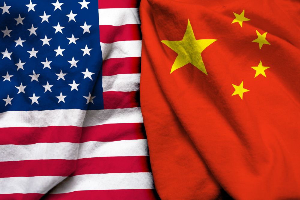 United,States,Of,America,Flag,And,China,Flag,Together