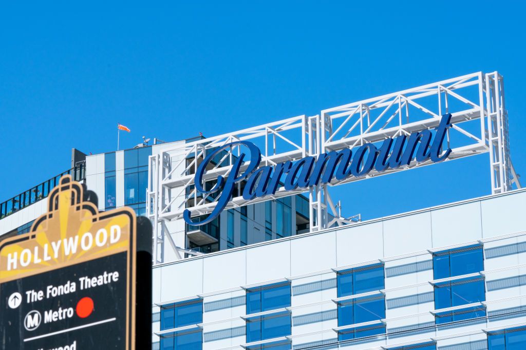 Hollywood Exteriors And Landmarks - 2022HOLLYWOOD, CA - SEPTEMBER 21: A general view of the Paramount Global West Coast headquarters, home of Paramount+, at Columbia Square on September 21, 2022 in Hollywood, California. (Photo by AaronP/Bauer-Griffin/GC Images)