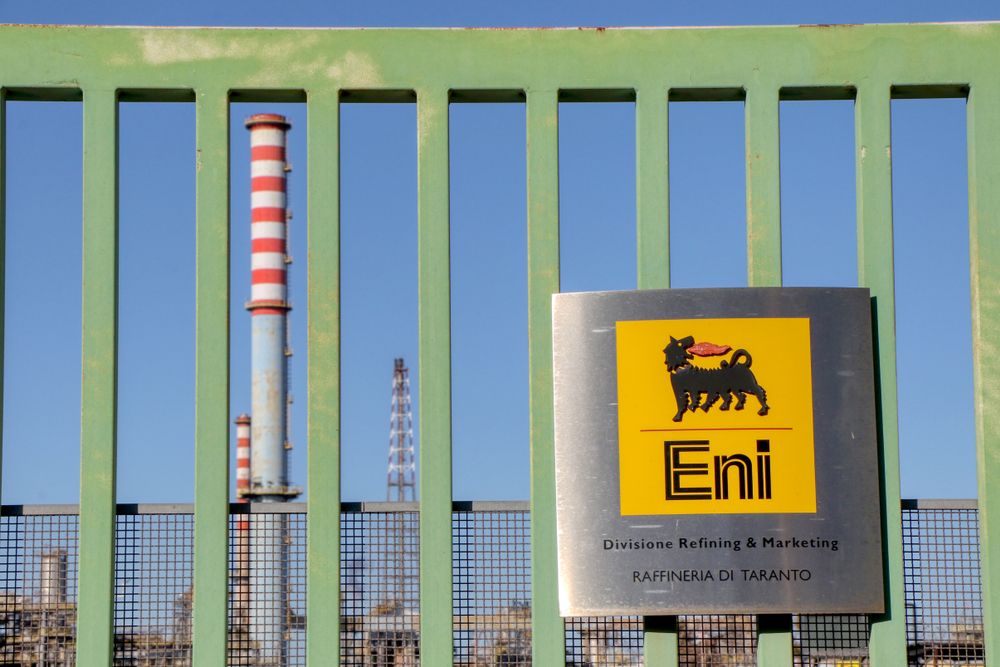 Gate,Of,The, Eni ,Refinery,Of,Taranto,,Puglia,,Italy,-