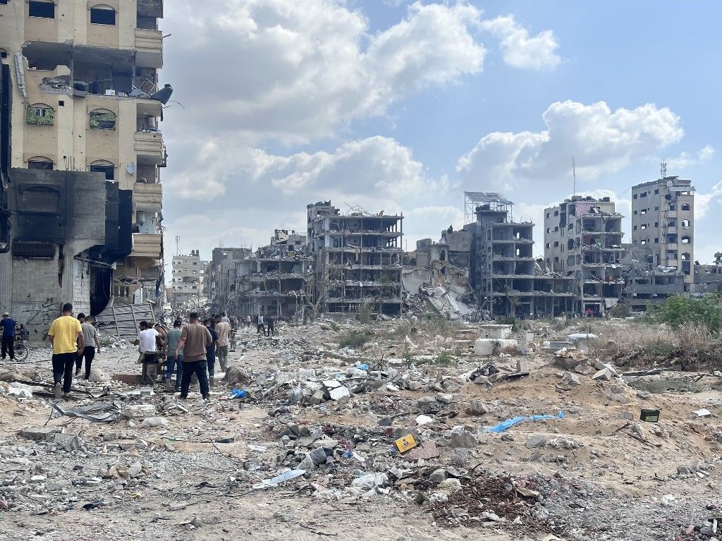Destruction in Jabalia following Israeli army's withdrawal