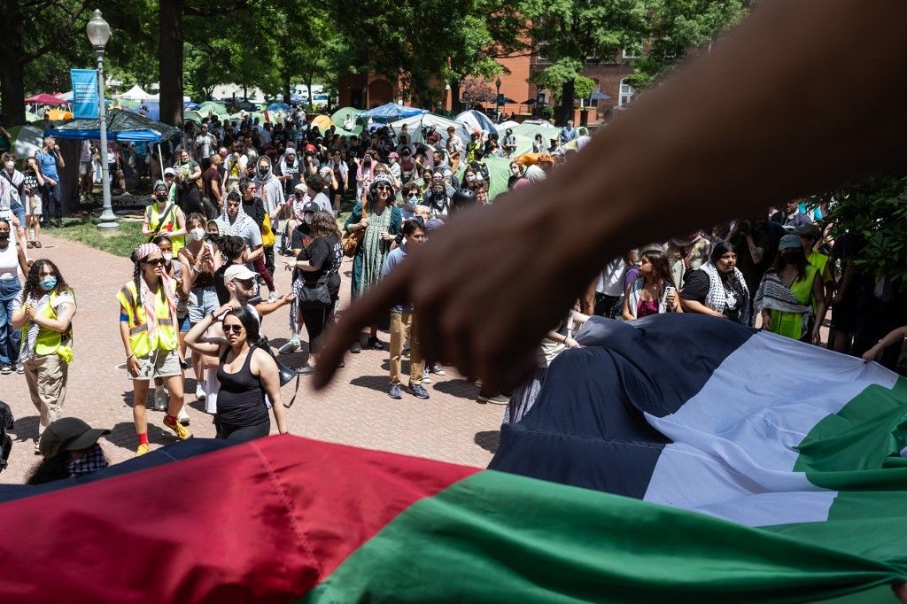Pro-Palestine Protests at George Washington University May 1, palesztinpárti tüntetés