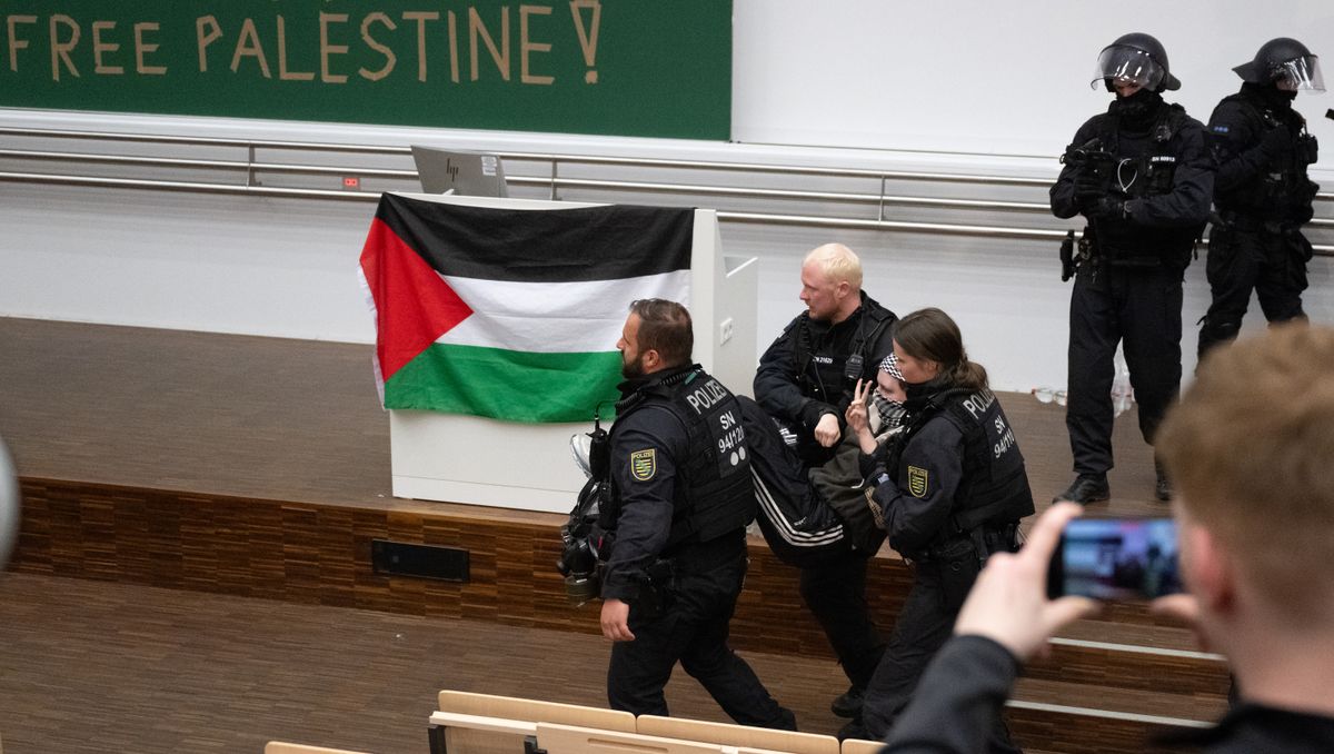 Middle East conflict - Protest at Leipzig University