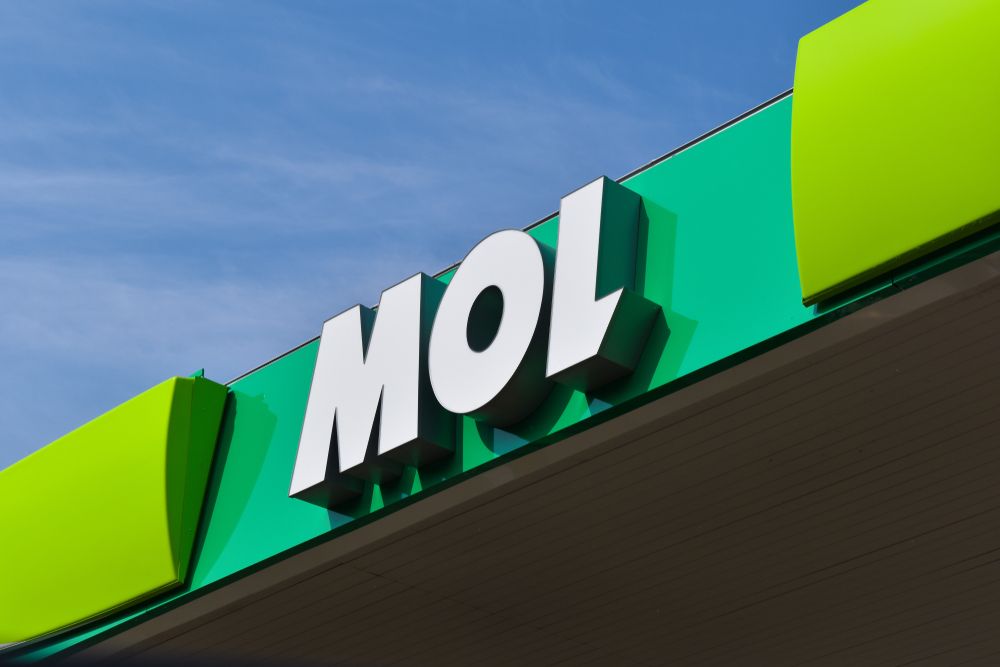 Mol Budapest,,Hungary,-,October,20,,2018:,Mol,Petrol,Station,Top