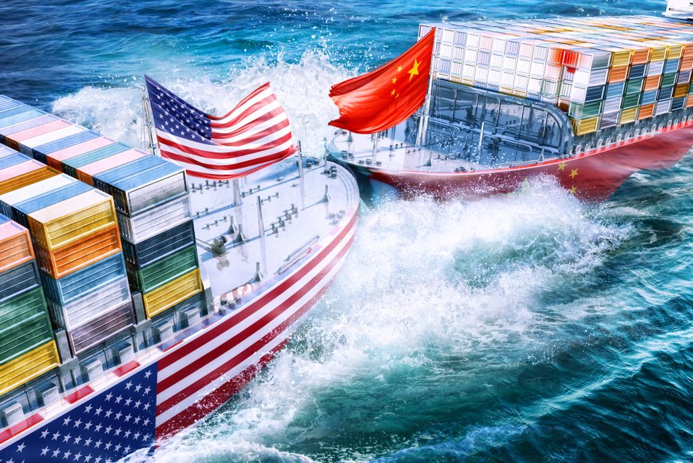 United,States,And,China,Import,Export,Trade,War,Concept.,Cargo