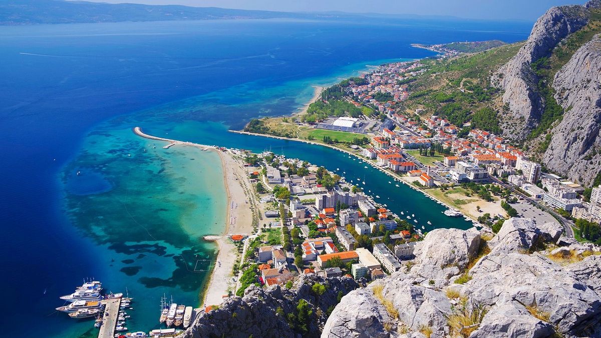 Aerial,View,Of,Omis,In,Croatia,,Europe