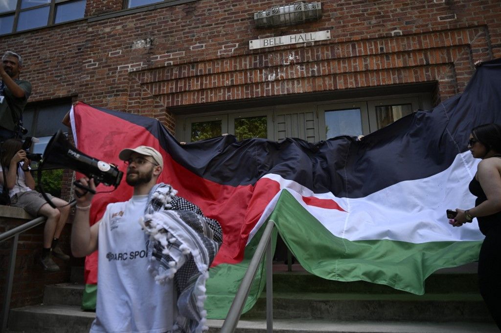 George Washington University students continue pro-Palestinian demonstration in Washington DC, Trump